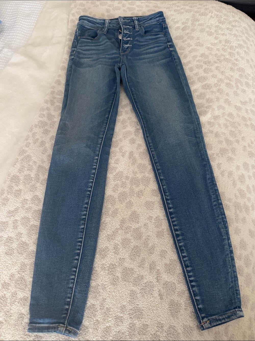 American Eagle Outfitters Dark Blue High-Rise Skinny Jeans